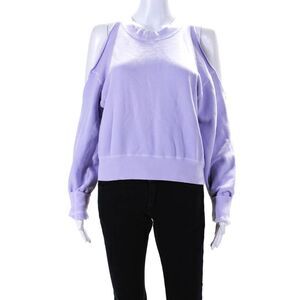 Riley Womens Cold Shoulder Long Sleeves Sweatshirt Lavender Cotton Size Small